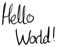 A demonstration of the correct aspect ratio resulting from this correction. The demonstration is the text "Hello world!" in my hand-writing..